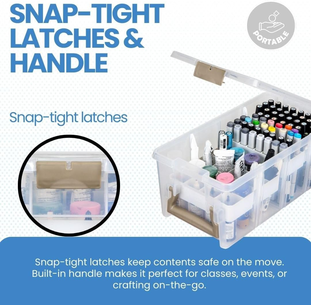 Artbin Essentials 12 X 12 One-Compartment Craft Box, Clear | Includes Accessory