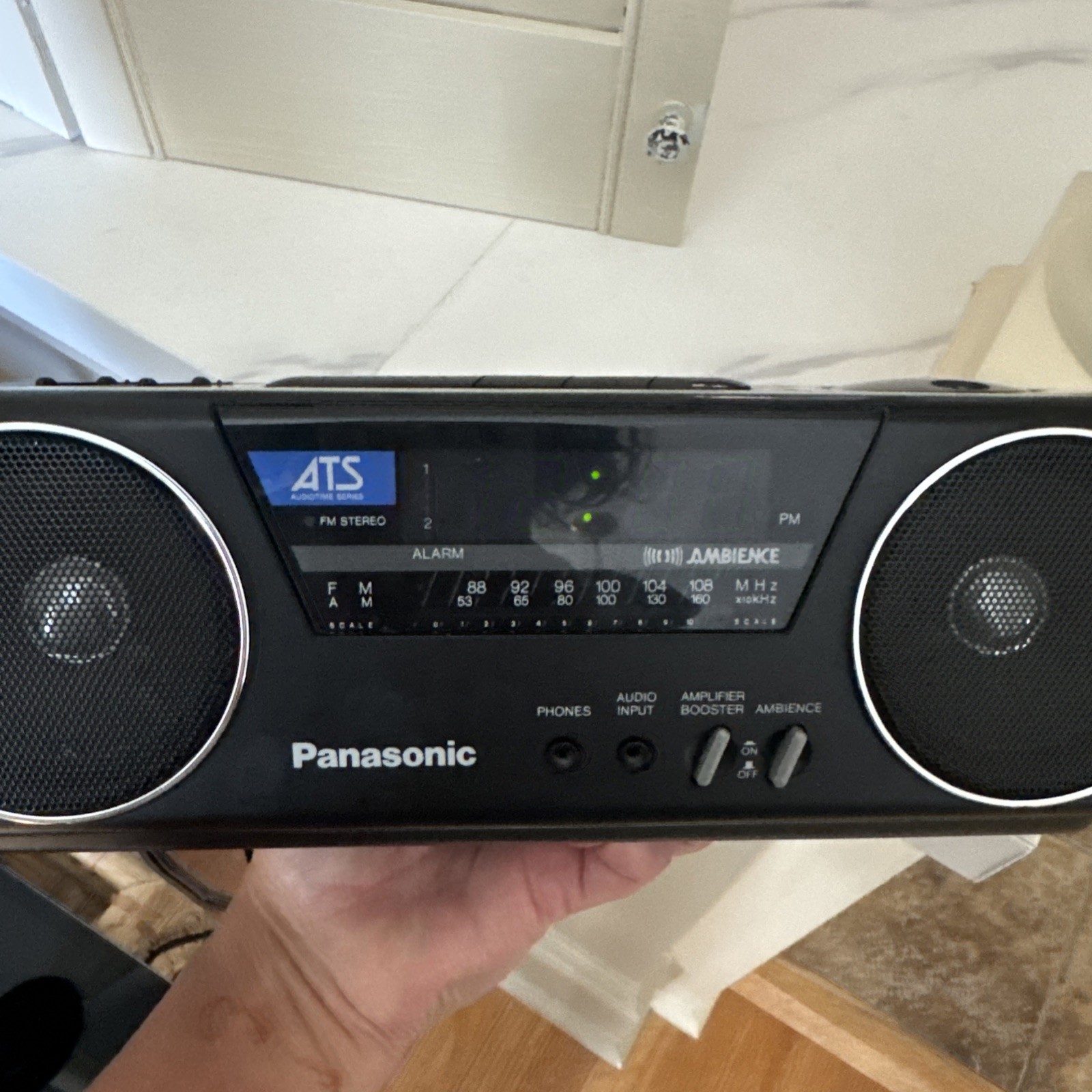 Panasonic RC-X210 AM FM Stereo Boombox Clock Radio Missing Battery Cover tested