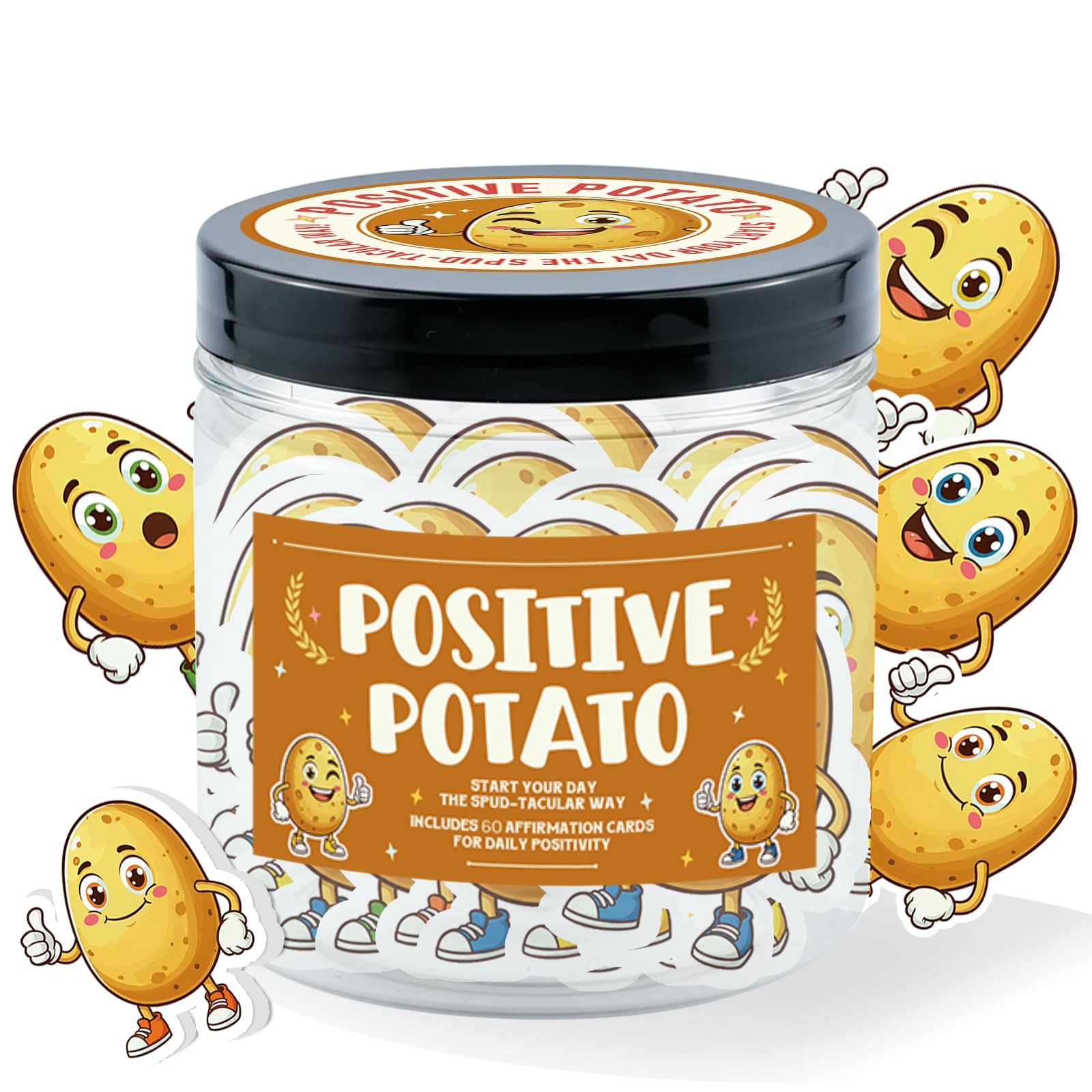 Positive Jar, 60 Potato Affirmation Cards for Emotional Support, Potato1