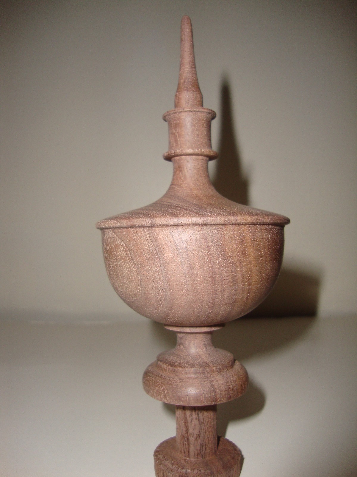 WOOD FINIAL WALNUT SETH THOMAS FASHION CLOCK FINIAL  #74