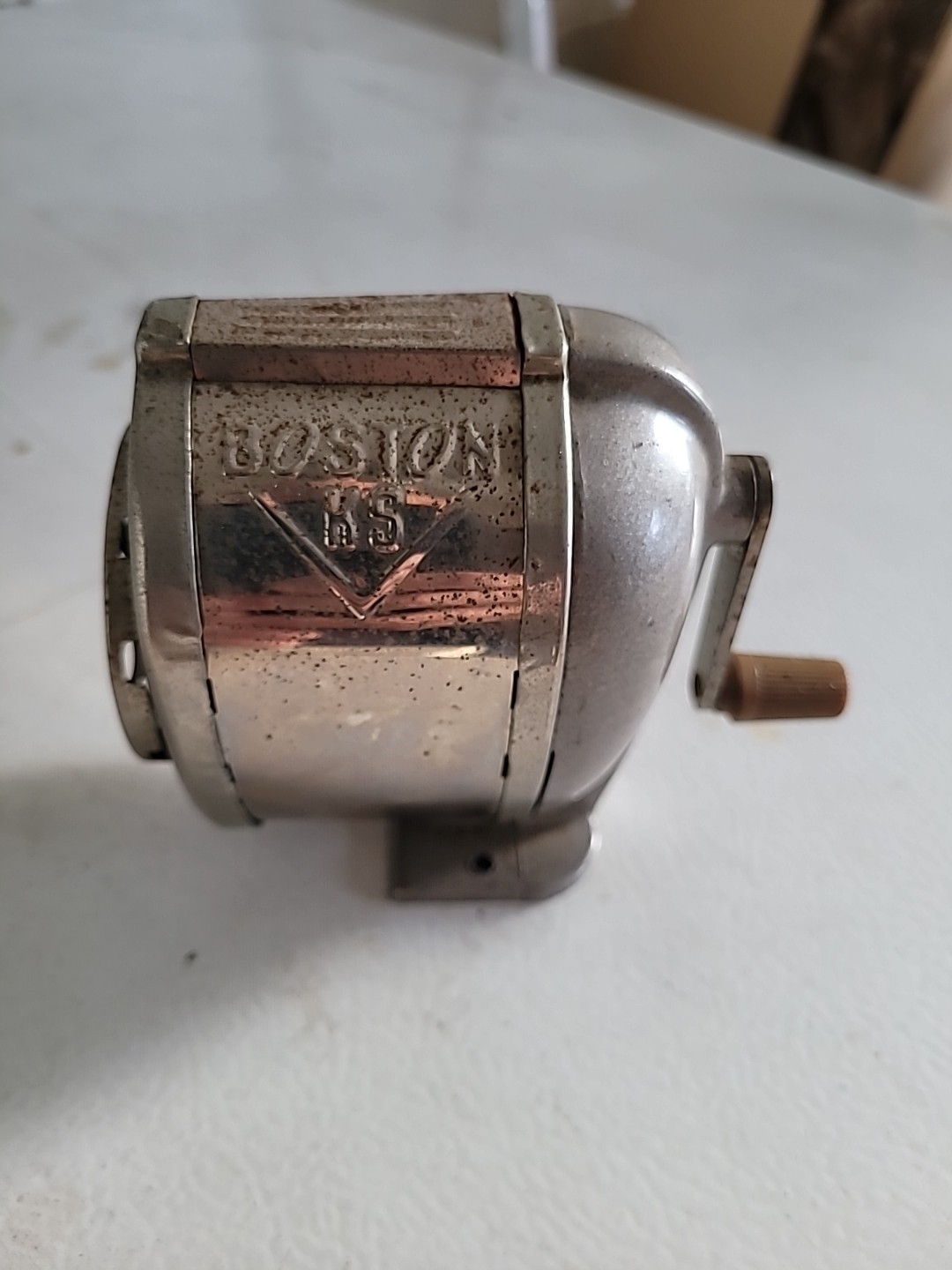 Vintage BOSTON Model KS Pencil Sharpener Revolving 8 Hole Steel