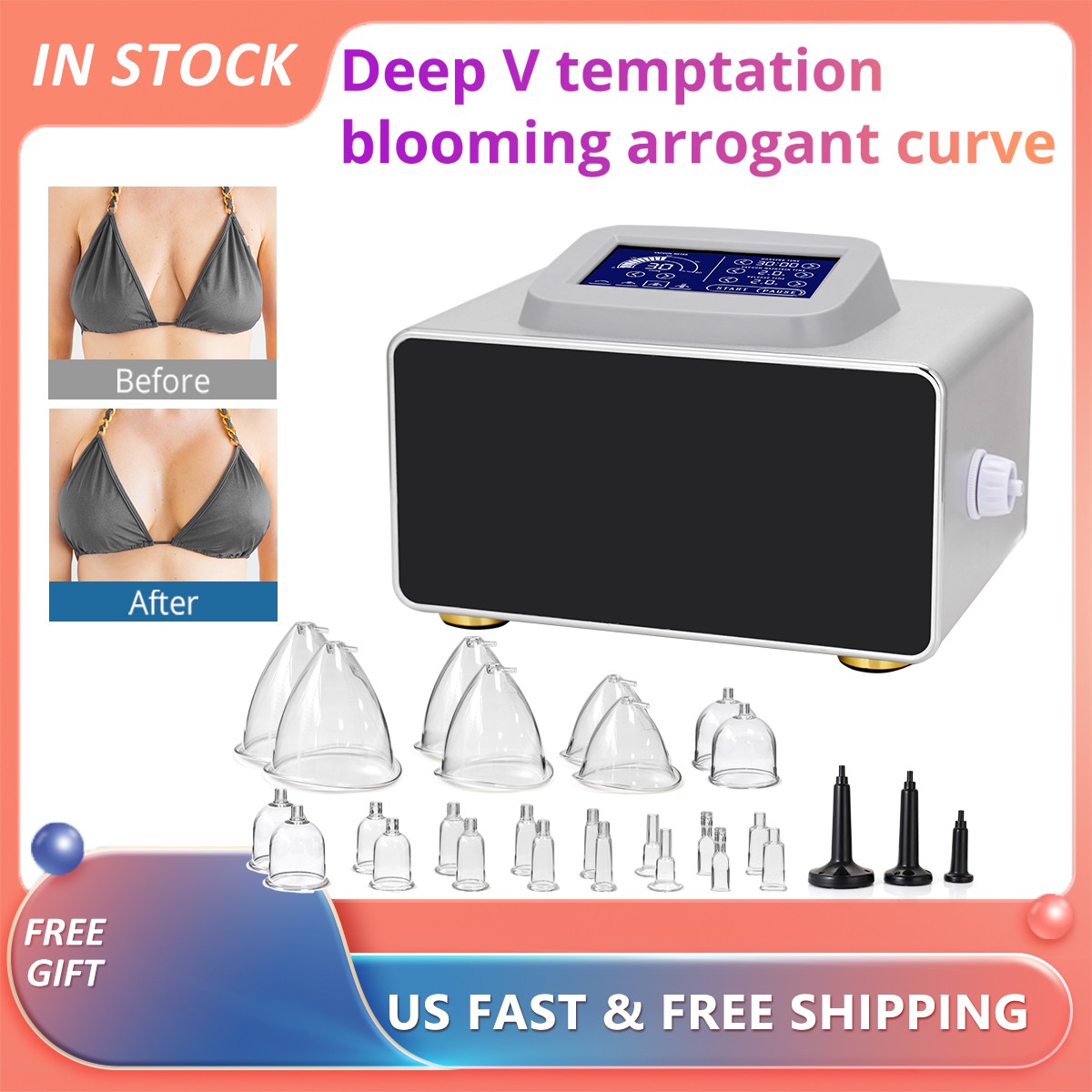 120ml Cups Breast Enlargement Hip Lift Machine Body Scraping & Cupping Massage