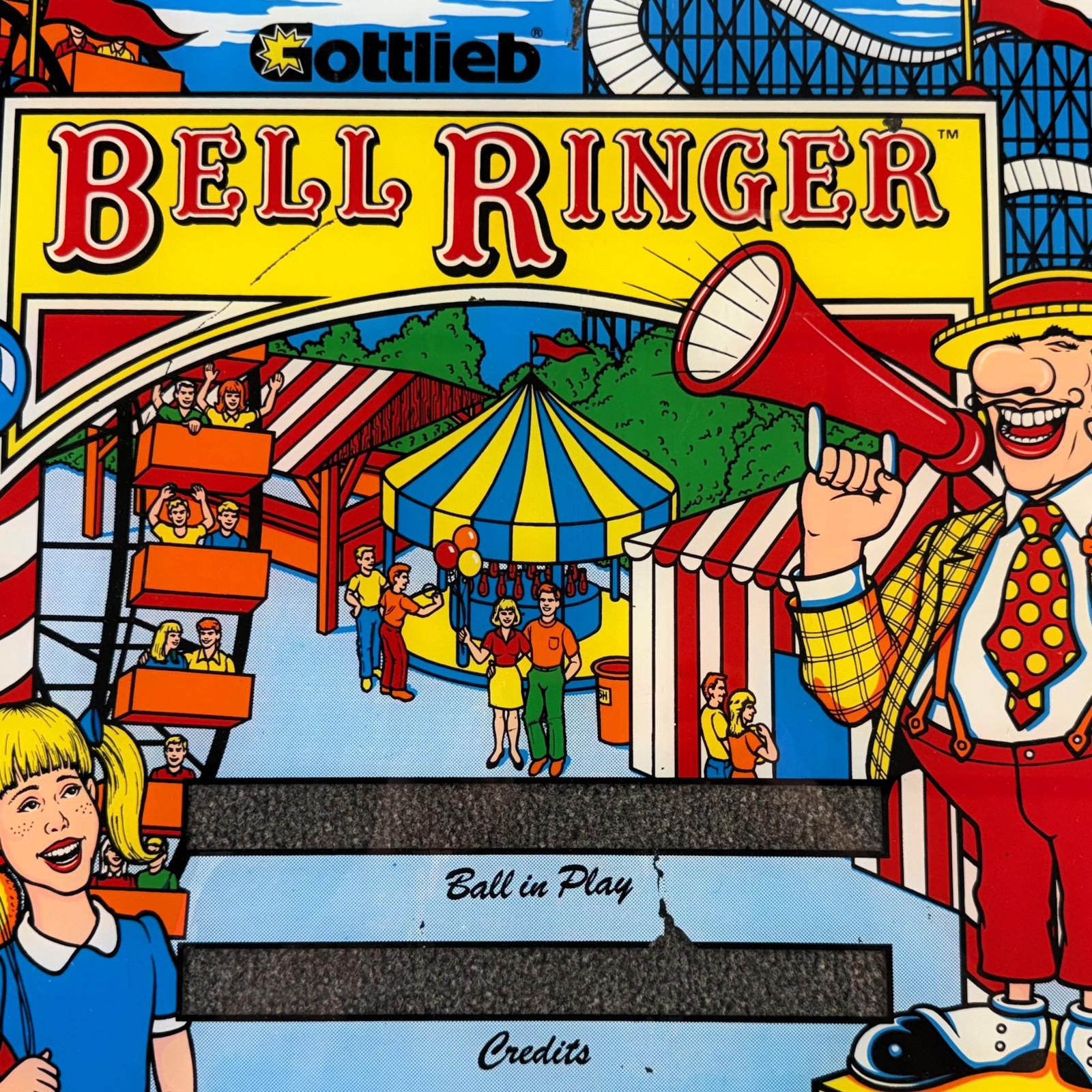 Gottlieb Bell Ringer Pinball Machine Game Backglass ORIGINAL
