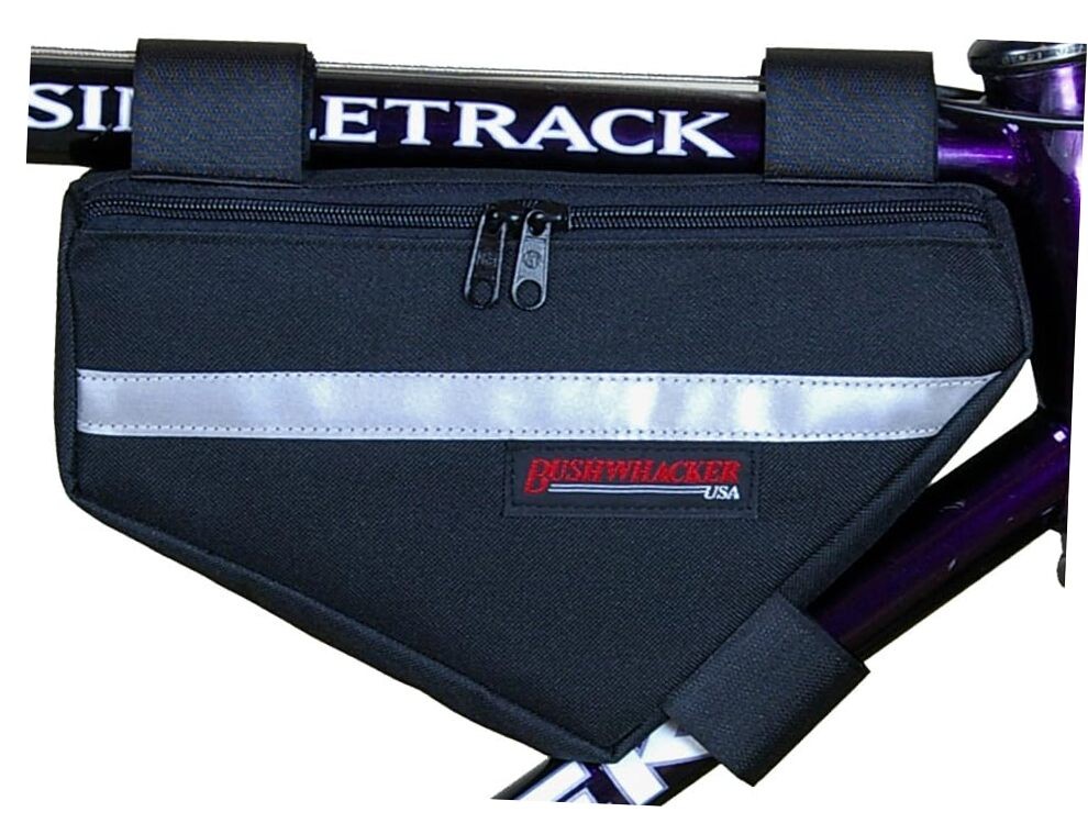 Bushwhacker Laredo Black Bicycle Frame Bag with Reflective Trim – Cycling