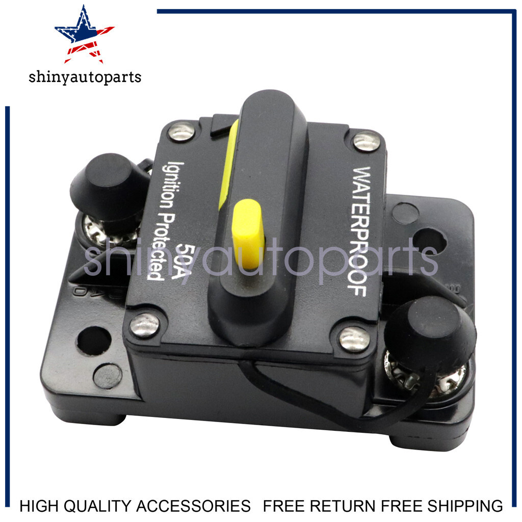 Car Circuit Breaker Fuse Reset 50 Amp 12V DC Car Boat Auto Waterproof US