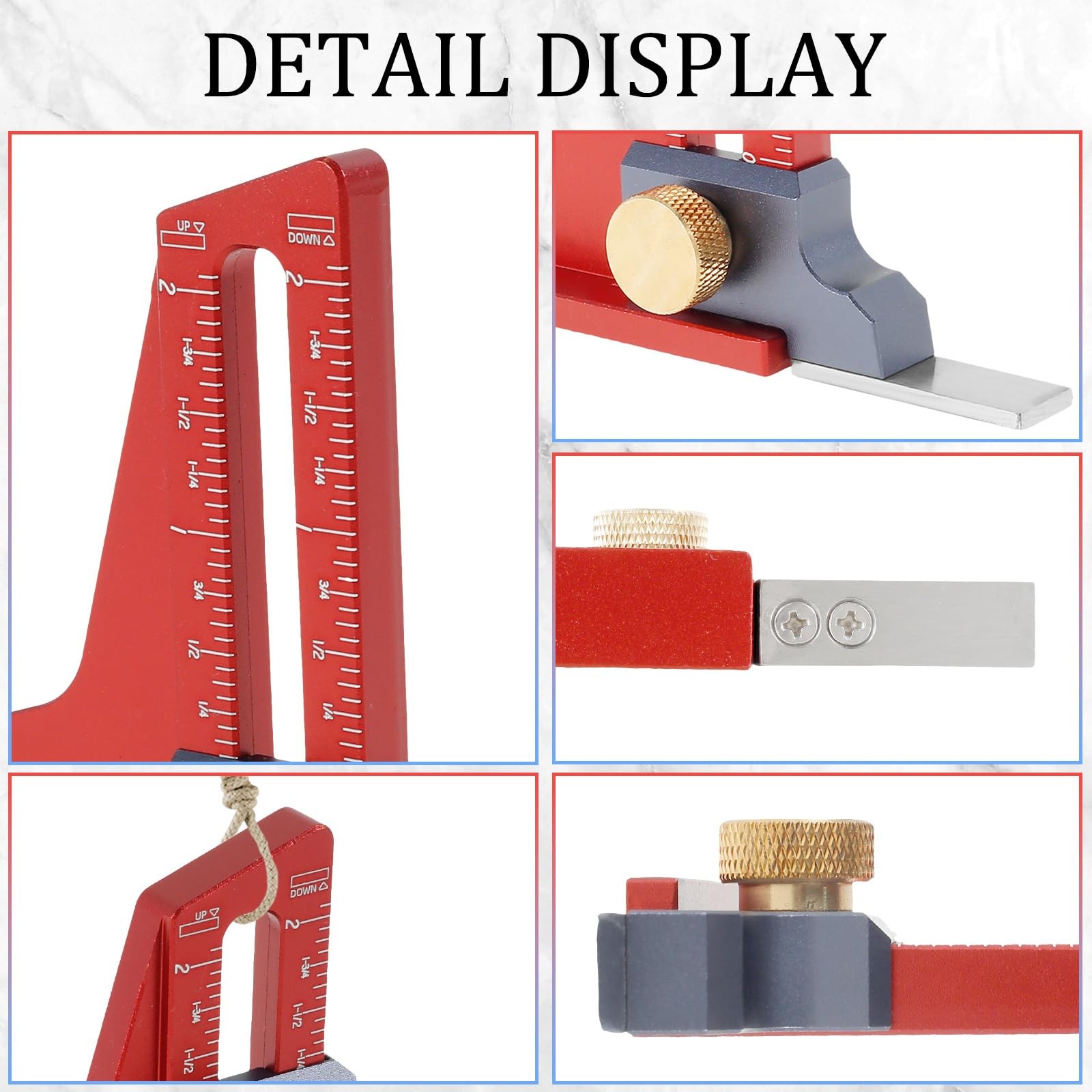 Woodworking Height Gauge, Precision CNC-Machined Depth Measuring Tool, Anodiz...