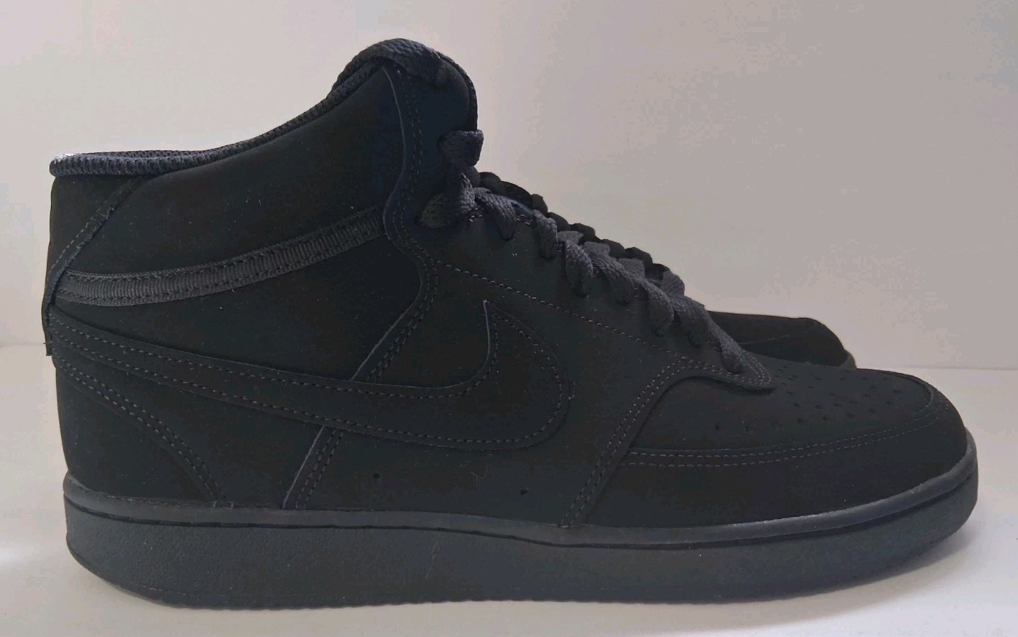 Nike Court Vision Mid Men's Sneaker Black CU6620-001 Box Has Cosmetic Damage