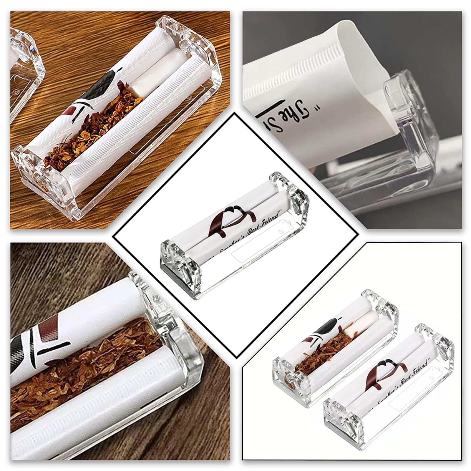 6 Pcs Cigarette Roller Plastic Cigarette Rolling Machine Hand Size Rolling Ma...