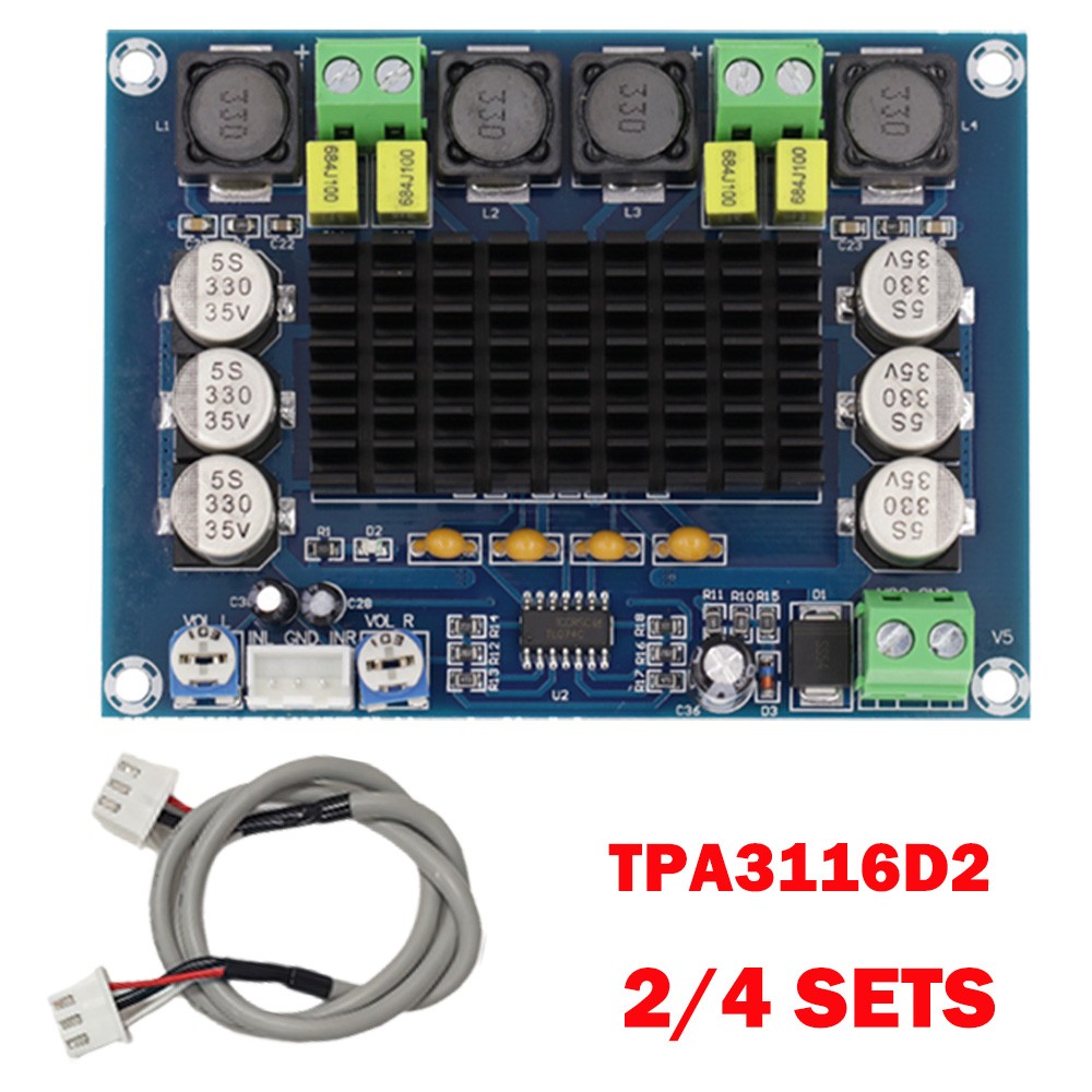 2/4PC TPA3116D2 Dual-channel Stereo Digital Audio Power Amplifier Boards 2*120W