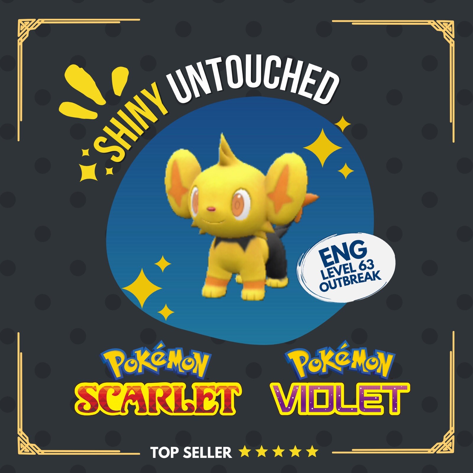 Shinx Shiny Event Strike Gold Mass Outbreak Untouched IV Pokémon Scarlet Violet