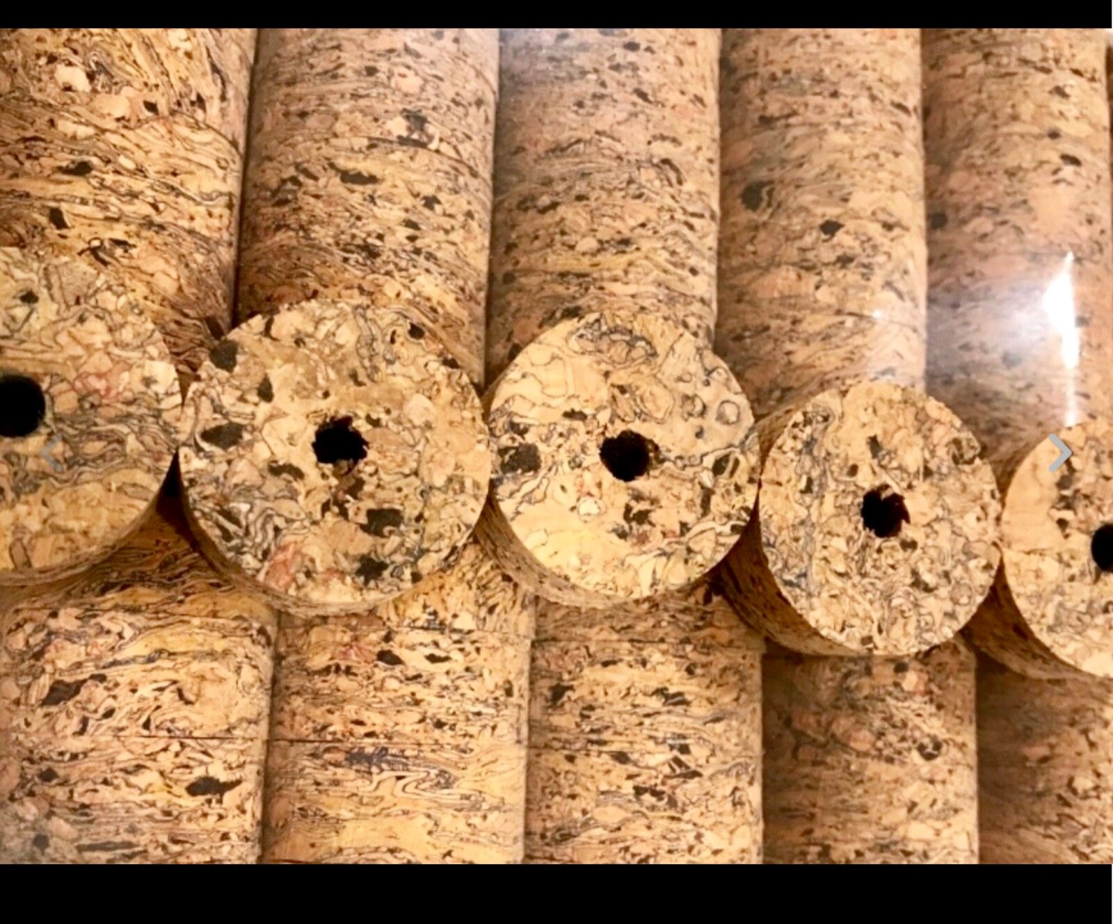 Cork Rings 100 Burl Mix # 2 Mosaic, 1 1/4" x 1/2" x 1/4" Hole. Very Nice!