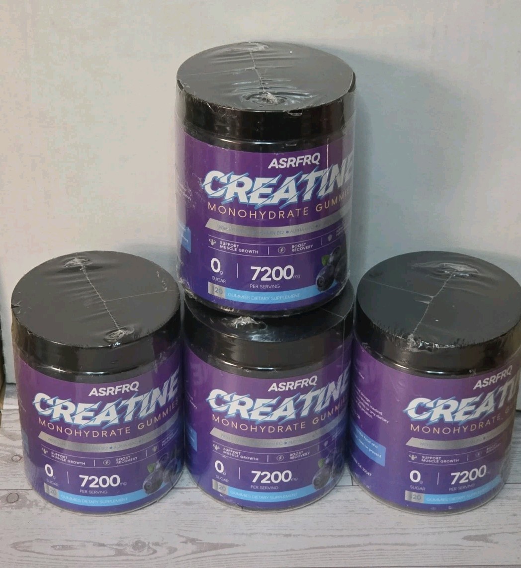 4 x Creatine Monohydrate Gummies Sealed 7200mg Blueberry Exp 10/09/2026 ASRFRQ