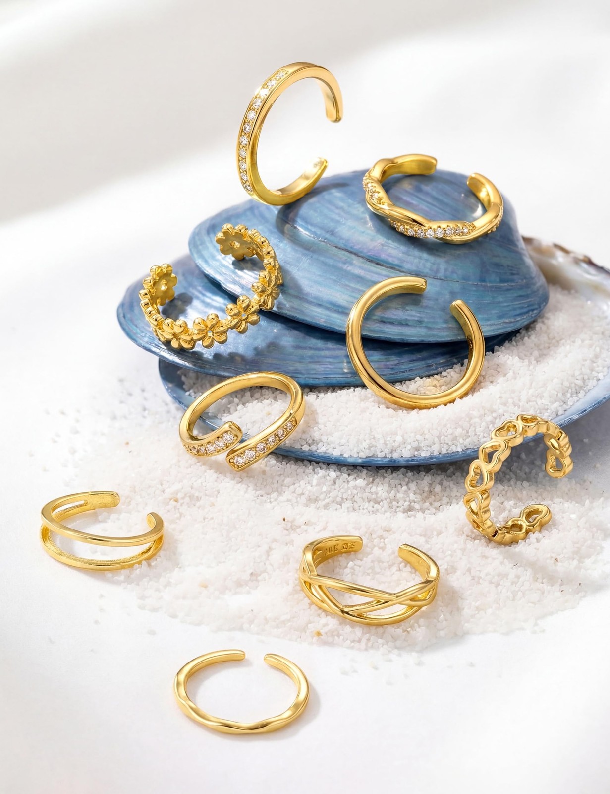 sailimue Gold Filled Toe Rings for Women Non Tarnish Adjustable Silver Ring |...