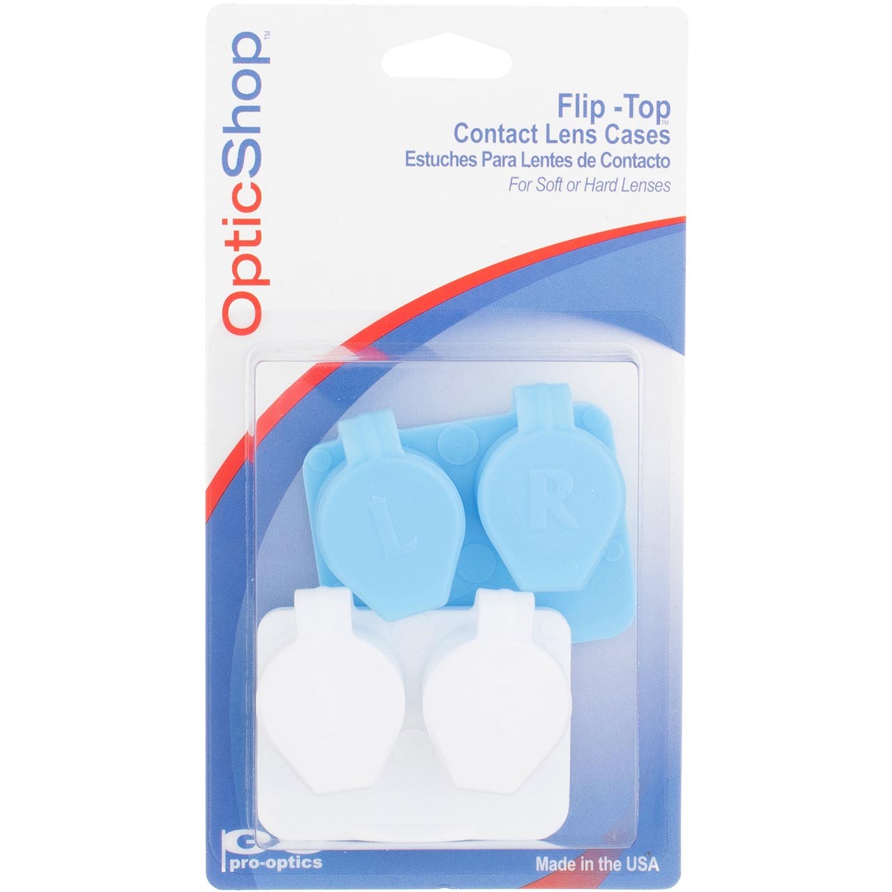 3 Pack OpticShop Flip-Top Contact Lens Case, 2 Ct