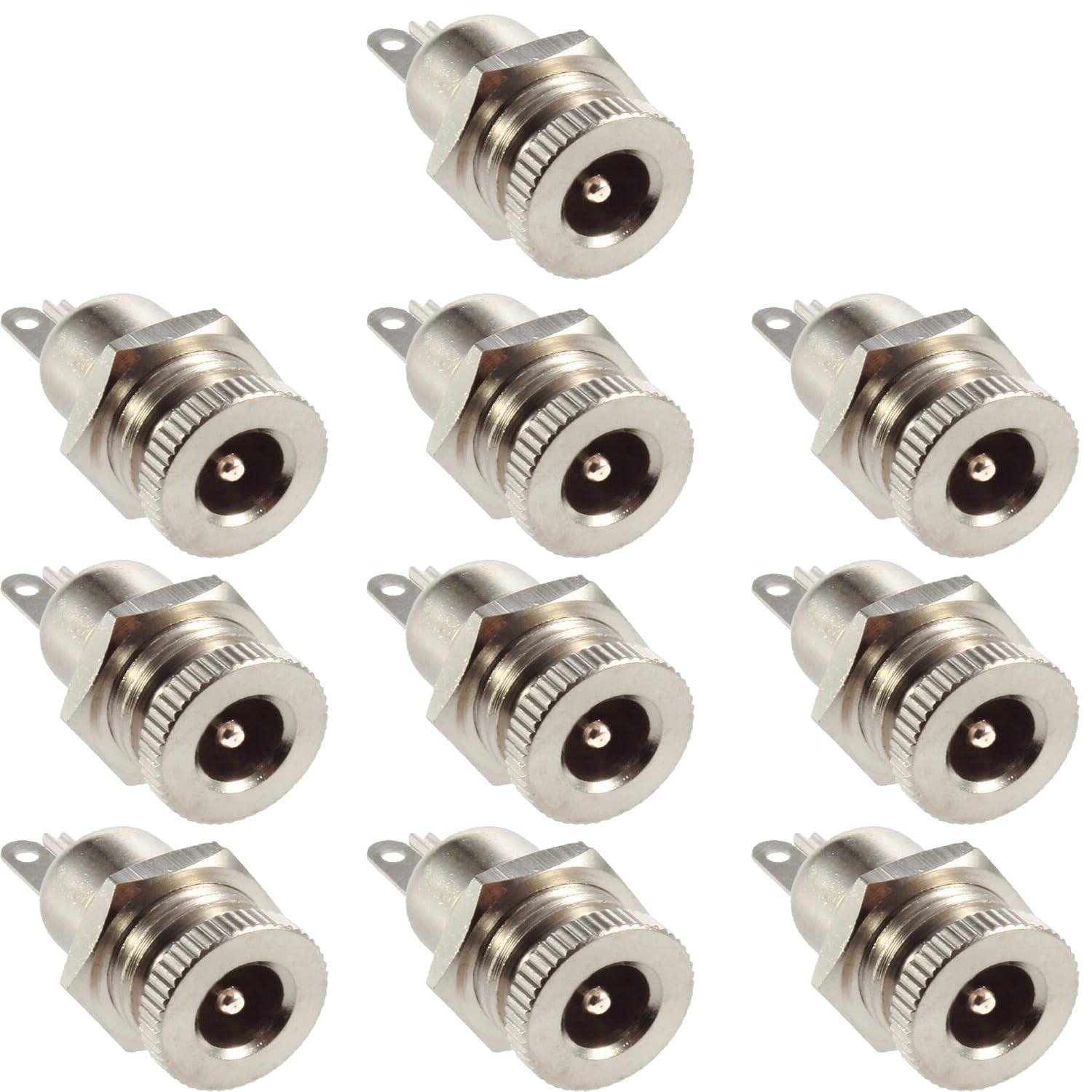 10PCS DC-099 5.5x2.1mm 10A Threaded Female DC Jack Panel Mount | 10PCS DC-099...