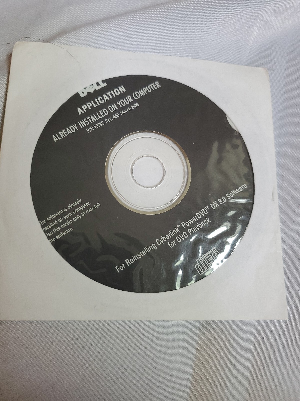 OEM Dell Cyberlink PowerDVD DX 8.0 for DVD Playback Genuine Driver - Sealed