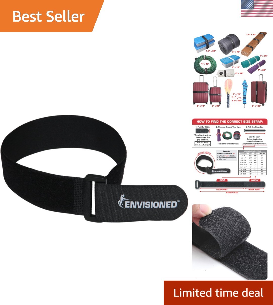 Strong Gripping Reusable Cinch Straps - 30" Length, Perfect for DIY Projects