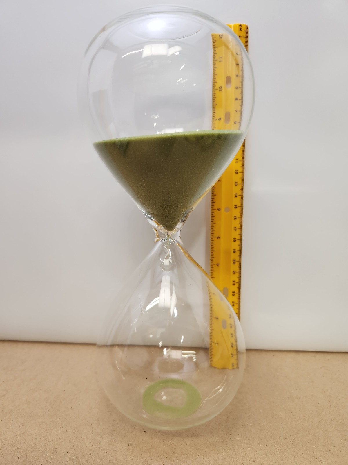 Hourglass Sand Timer 11" Tall 30 Minute Green Glass Pottery Barn Open Box