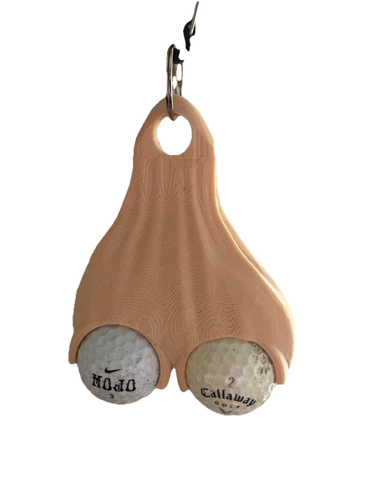 3D Printed Novelty Golf Ball Holder – “Ball Sack” Design – Holds 2 Golf Balls