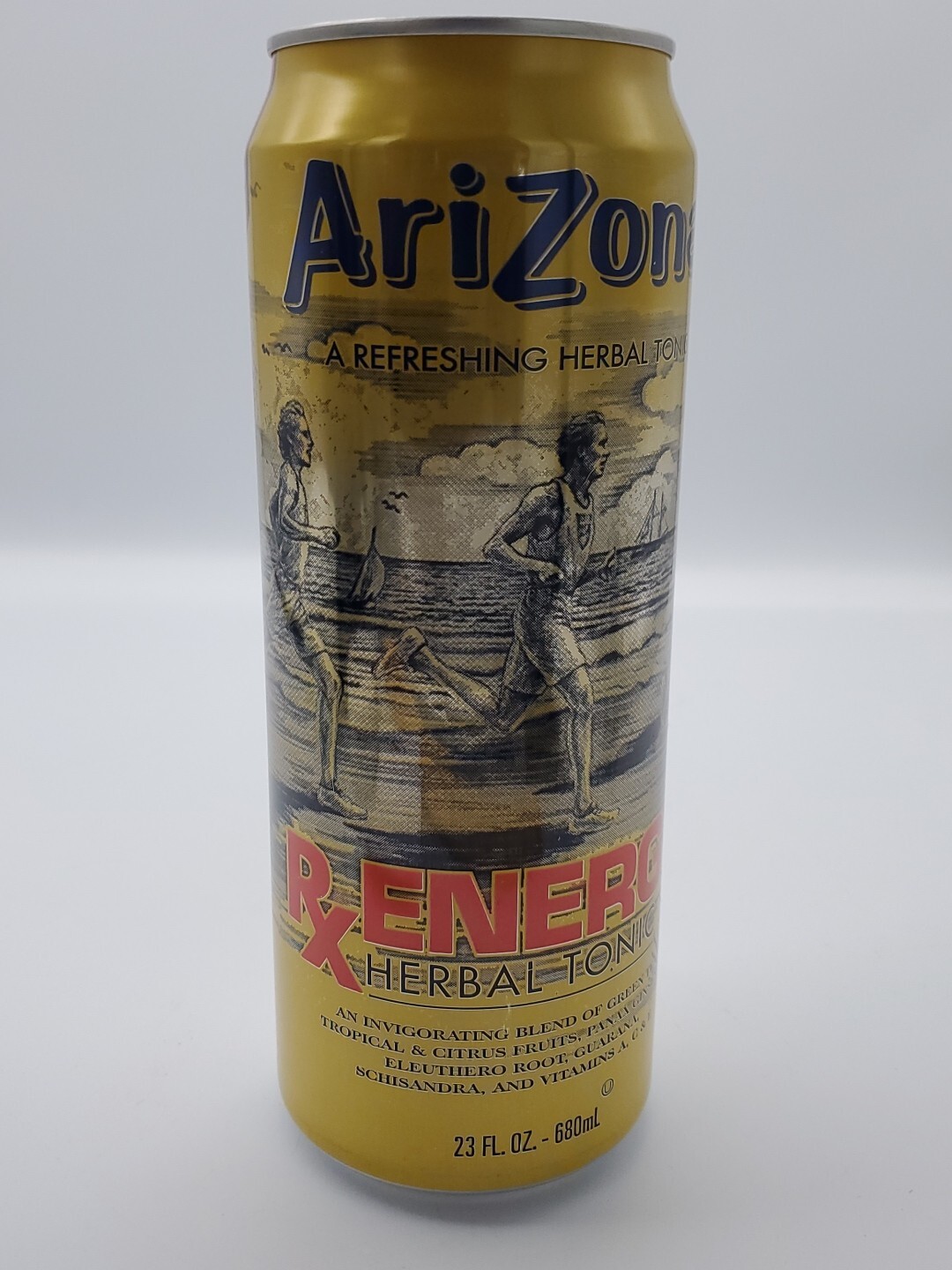 2021 Full Arizona Tea Rx Energy Herbal Tonic 23oz Can Energy Drink Can Collector