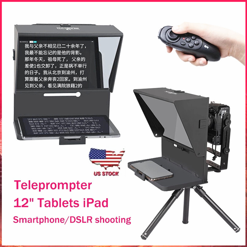 Q2 Teleprompter Big HD Screen Video Recording For Camera DSLR Smartphone tablet