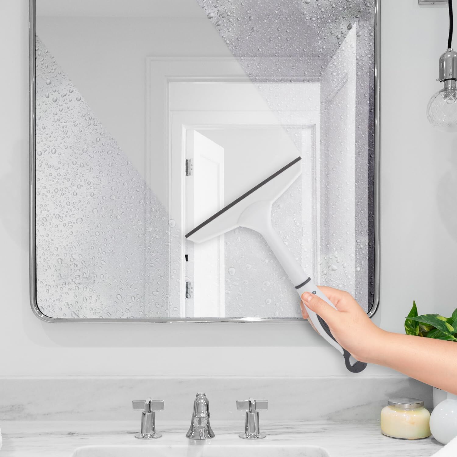 Superio 6" Window Rubber Squeegee with Hanging Loop, Grey