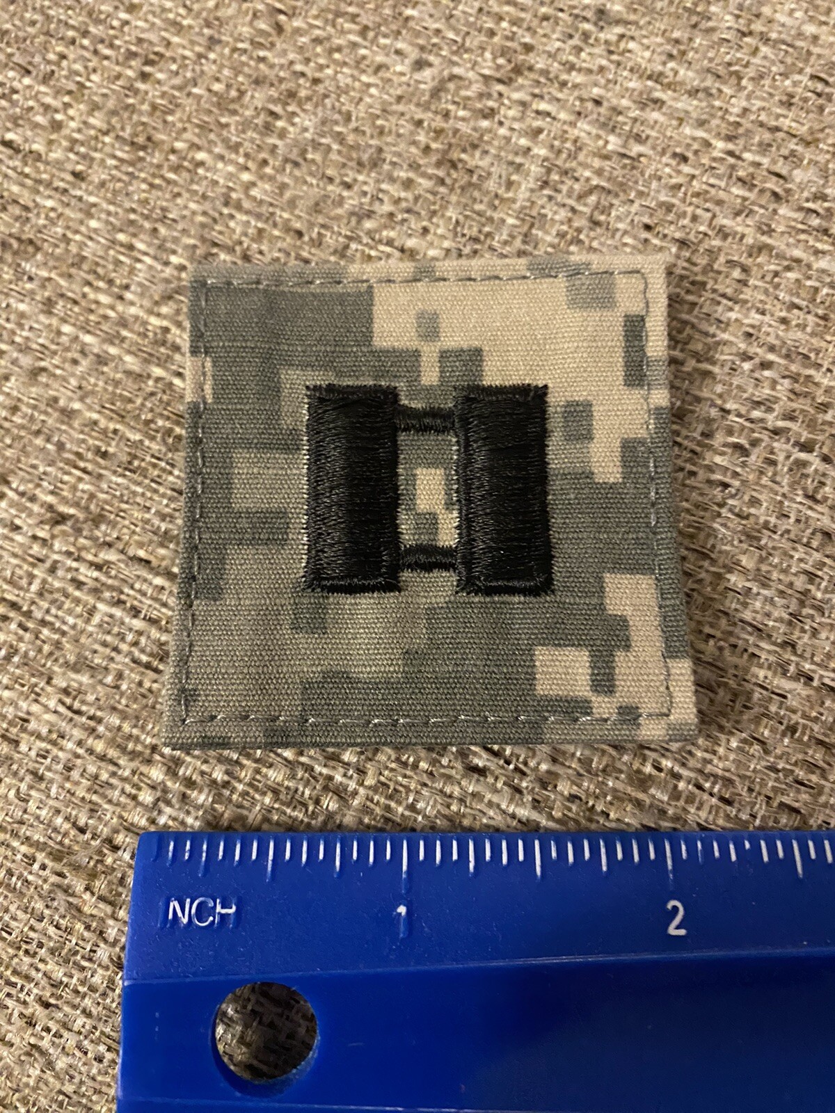 US Army Captain CPT O-3 Rank ACU Hook / Loop Pattern Military Patch INV6488