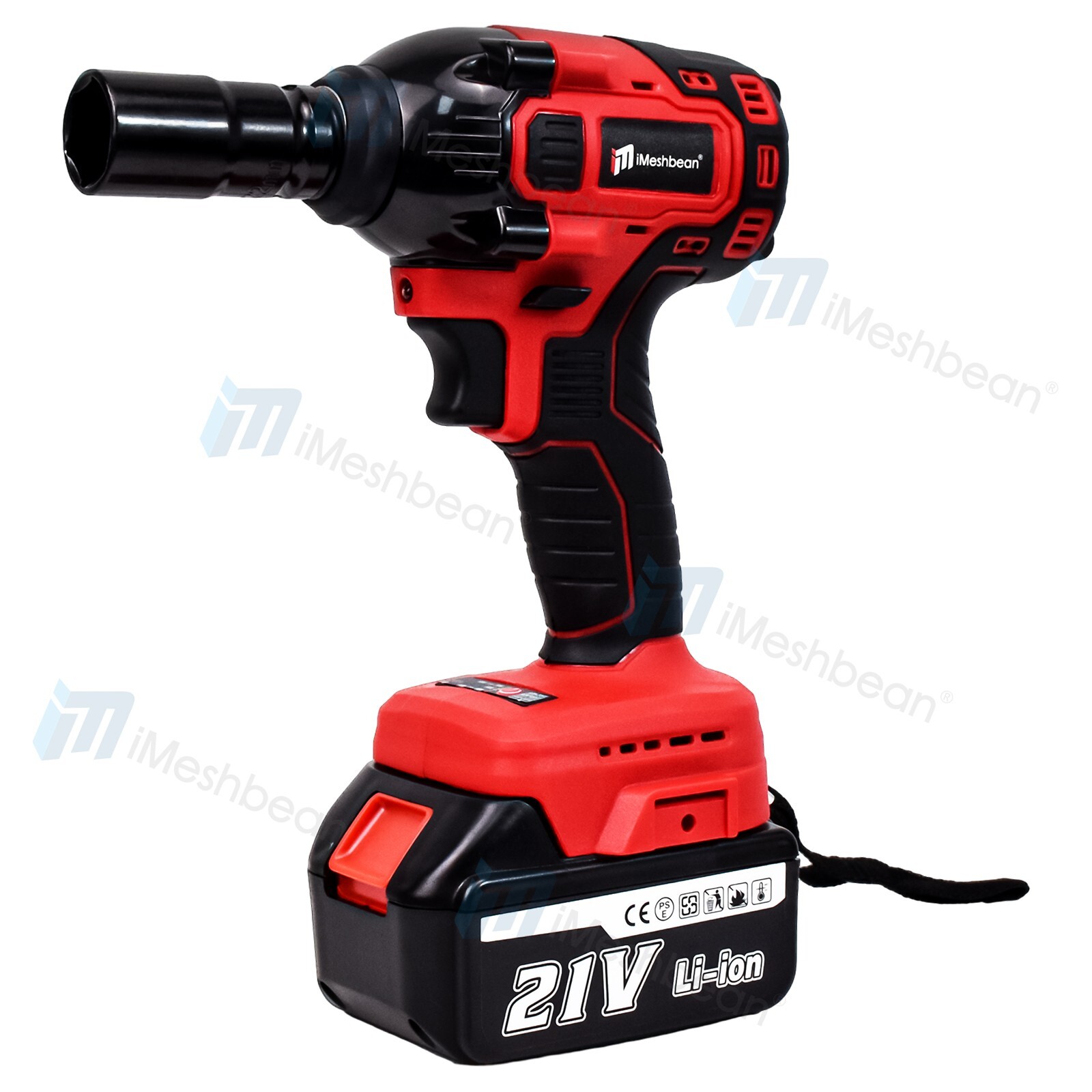 21V Cordless Electric Impact Wrench Gun 1/2'' Power Drill Driver 4.0Ah Battery