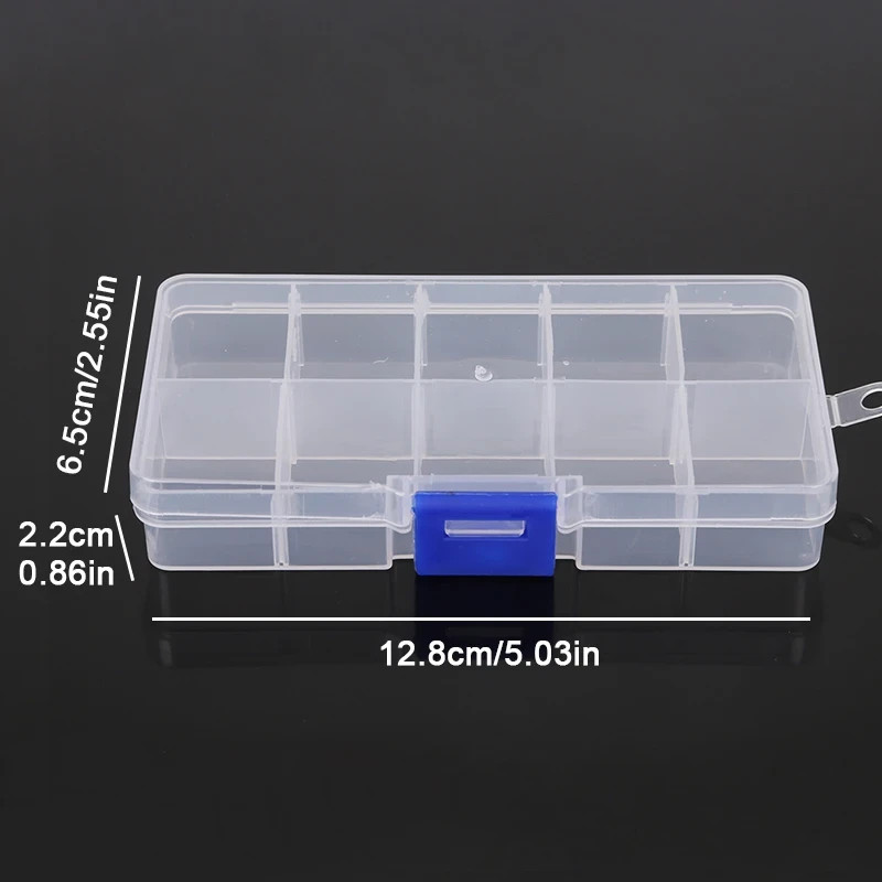 10 Pack Jewelry Box Clear Plastic Bead Storage Container Earrings Organizer Grid