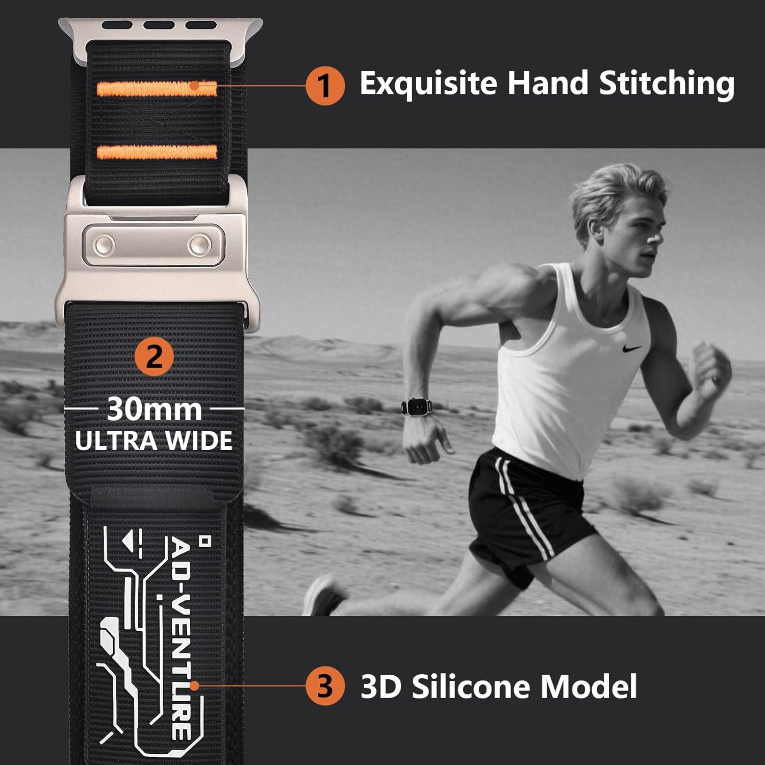 Magnetic Nylon Strap Compatible with Apple Watch Ultra 49mm Breathable Loop