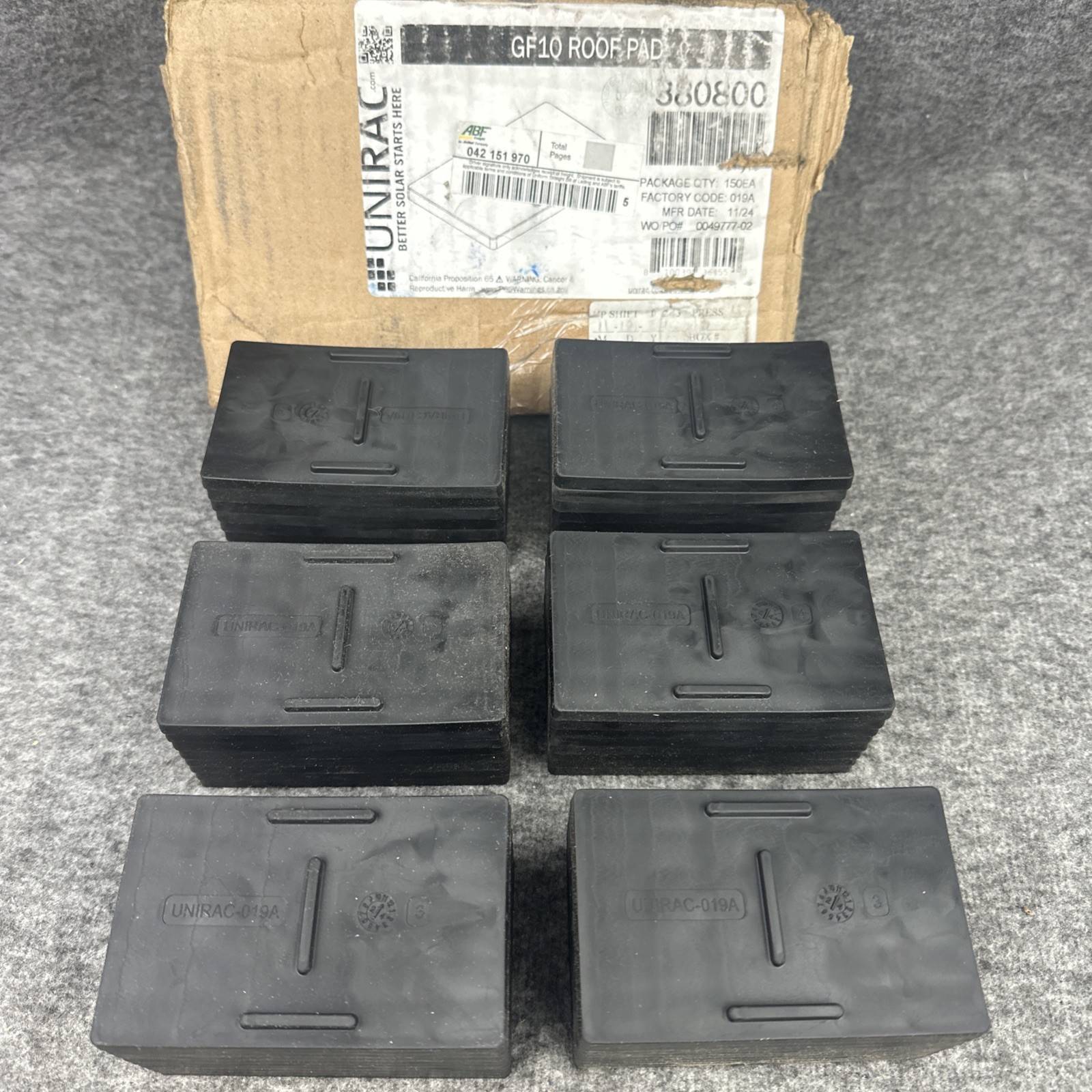 UniRac GF10 Roof Pad (380800) for Solar Panels Set of 50 OPEN BOX