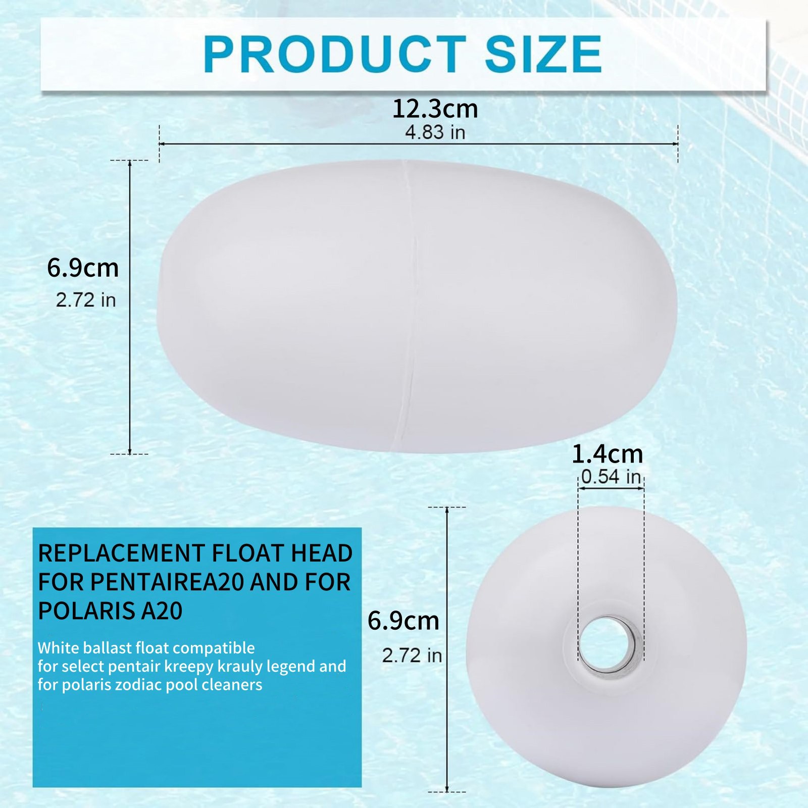 Superior Durability Replacement Pool Cleaner Head Float For Polaris 180 280 380