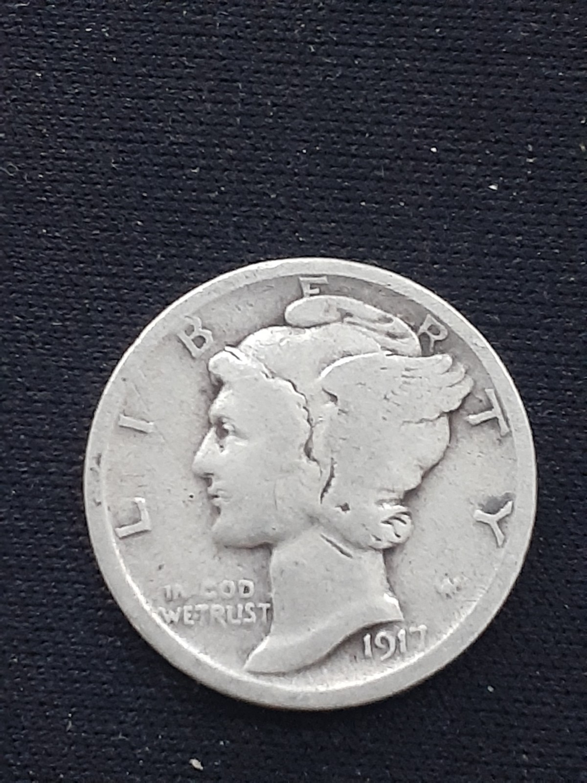 1917 MERCURY DIME  SILVER   GOOD