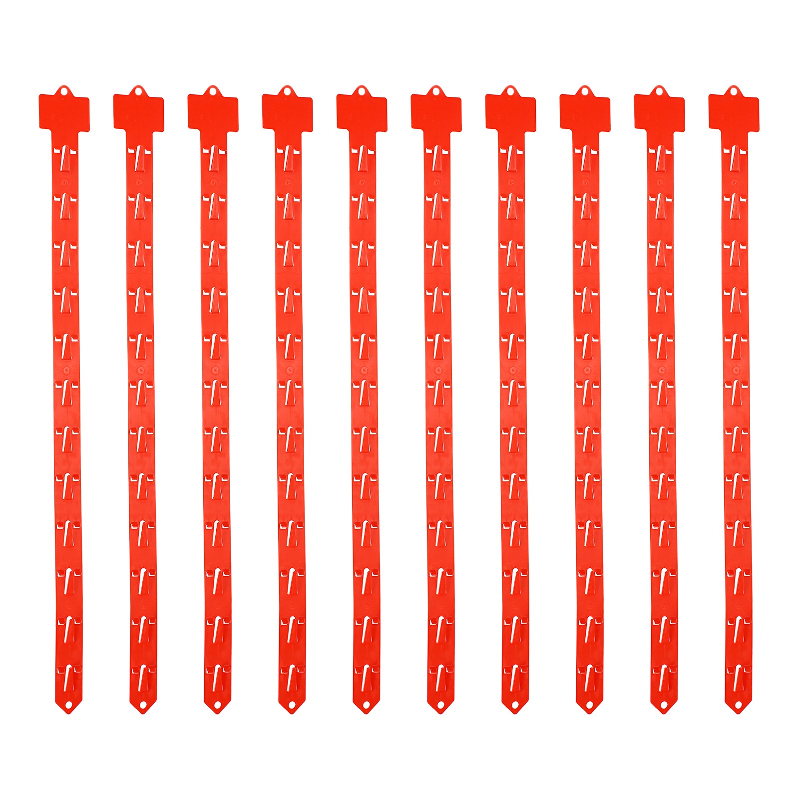 10Pcs Hanging Merchandise Strips, 24.61" Display Rack Stand, Red