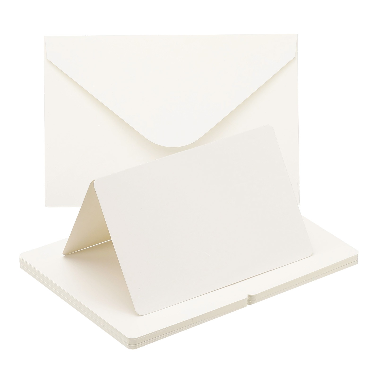 20 Set 4 x 6" Blank White Half Fold Card and Envelopes, White