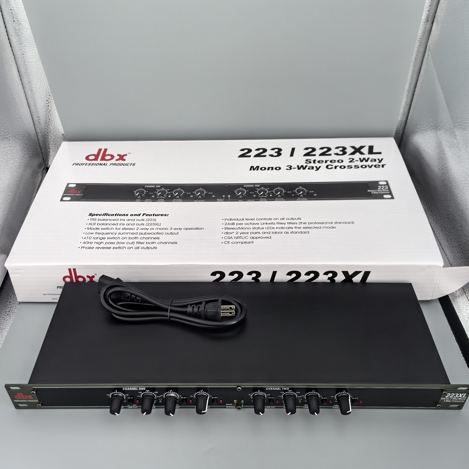 DBX 223XL Stereo 2-Way/Mono 3-Way Crossover Rack Mountable NEW