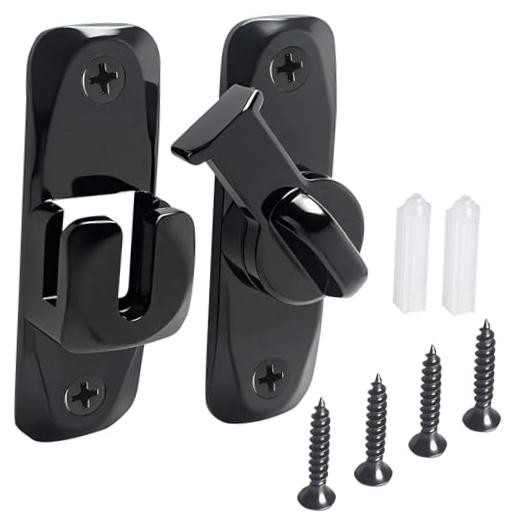Barn Door Latch 90/180 Degree Barn Door Lock, Thickened Anti-Rust Flip Gate