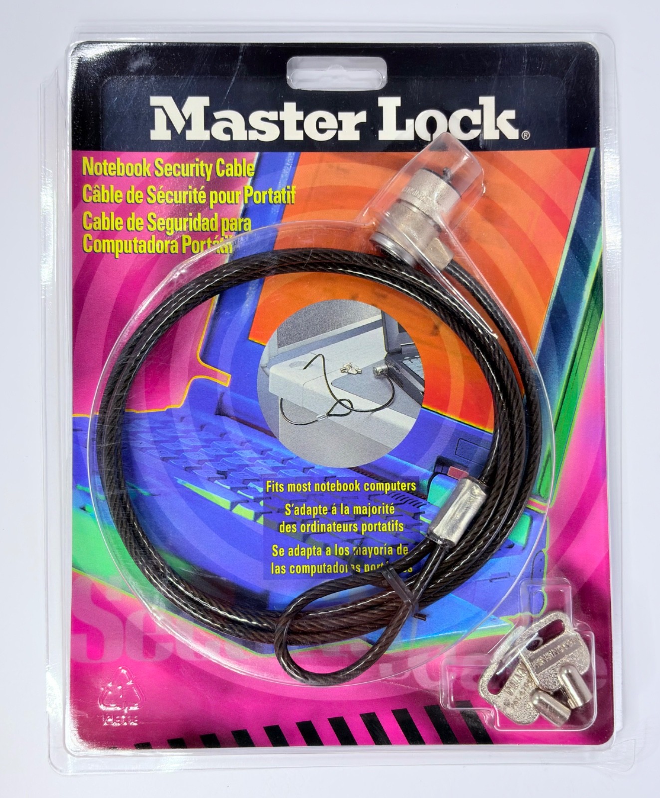 NOS Security Computer Cable Lock for Laptop/Notebook ~ Master Lock, Kensington