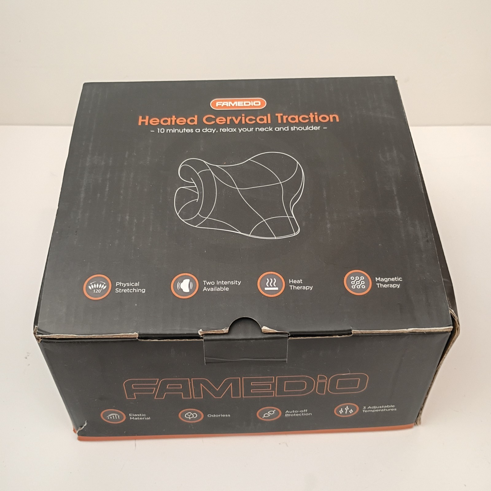 Famedio Heated Cervical Traction Device, Magnetic Therapy Case/Graphene