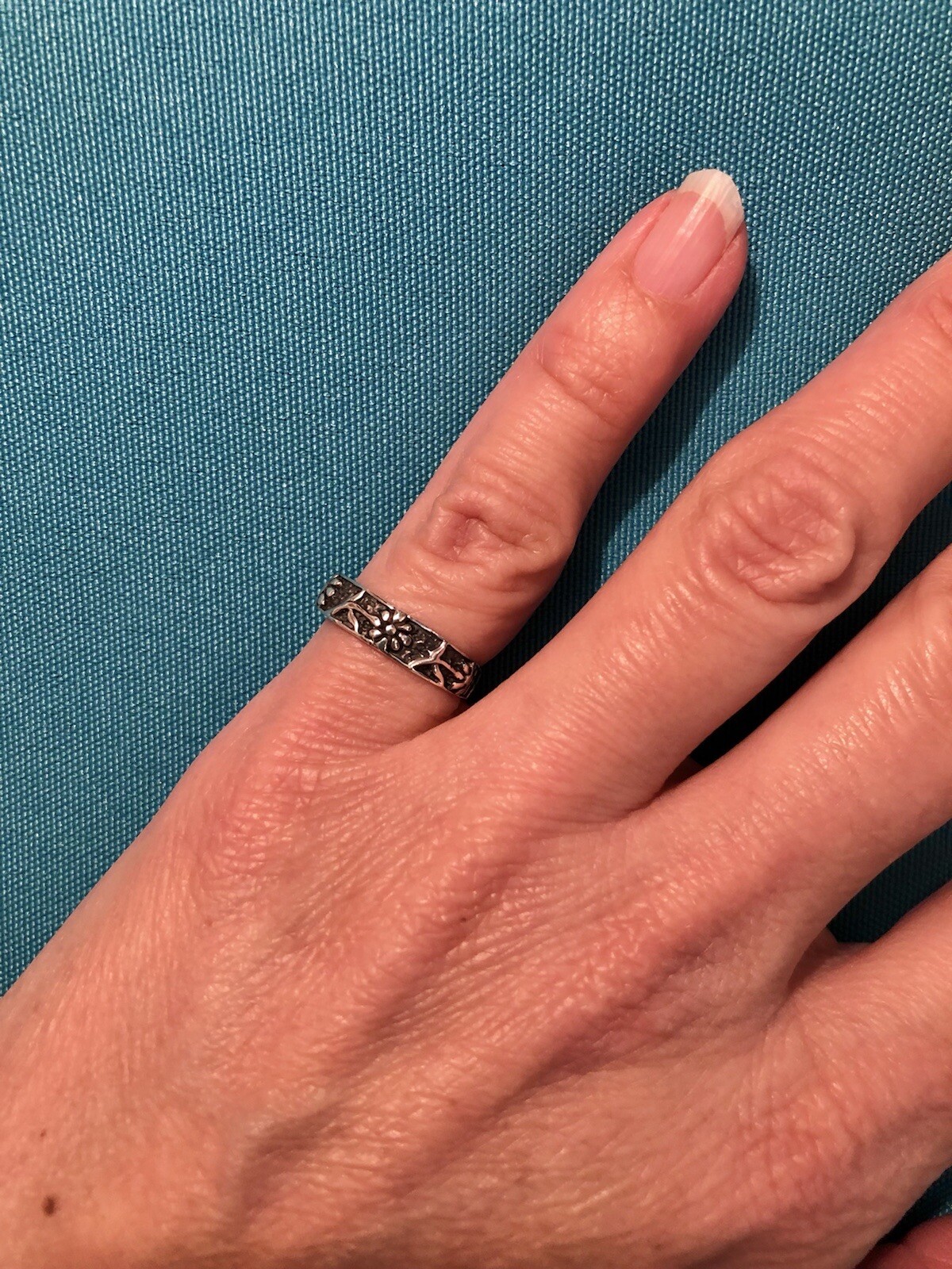 Toe Ring Sterling Silver Flower Adjustable Childrens Pinky Finger