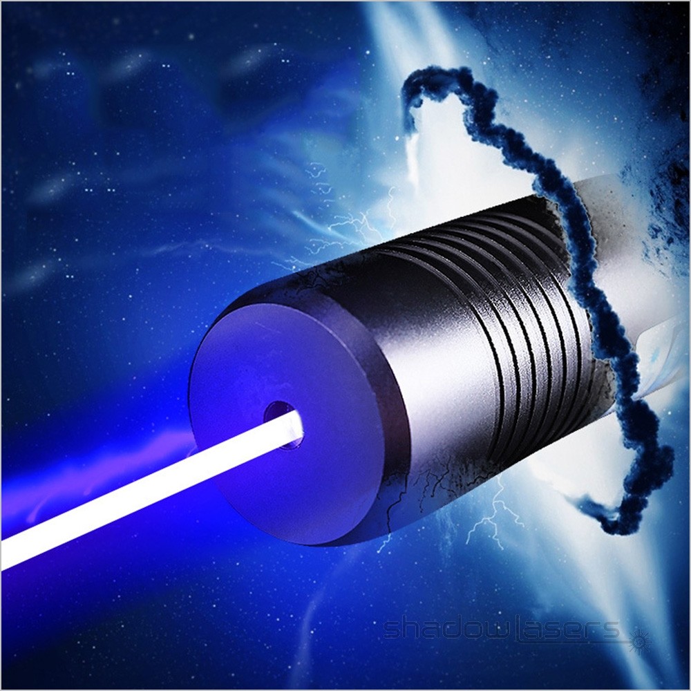 Adjustable Focus Blue Laser Pointer 450nm Flashlight Visidle Beam Light+Case US