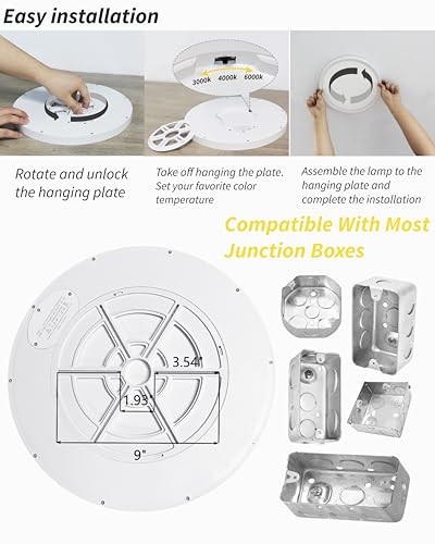 4Pack 16 Inch Led Flush Mount Ceiling Non-Dimmable-16IN-4PACK White