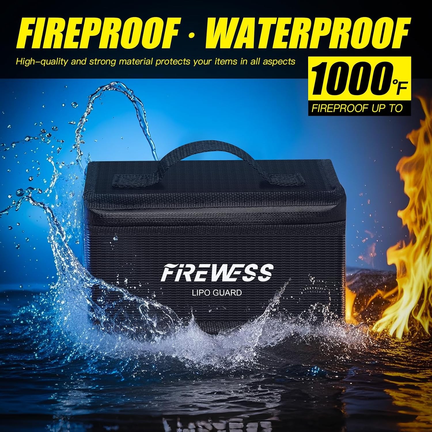 2 Pack Lipo Safe Bag Fireproof Lithium Battery Charging Storage Bag Explosion
