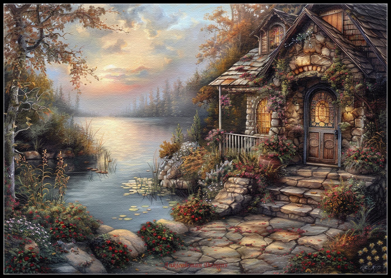 Romantic Interlude DIY Chart Counted Cross Stitch Patterns Needlework DMC Color