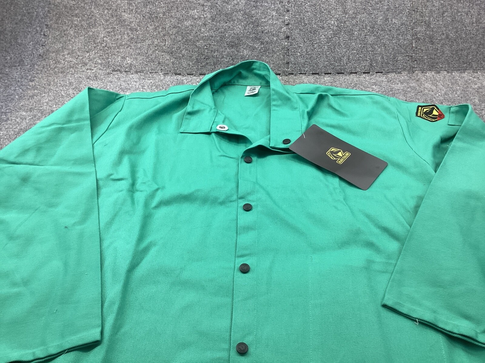 Black Stallion Welding Jacket Mens 3XL FR Green Cotton XXXL Long Sleeve Snap
