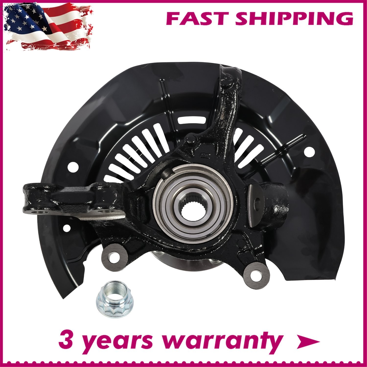 Front Right Steering Knuckle & Wheel Hub Bearing for 2011-2017 Toyota Sienna FWD