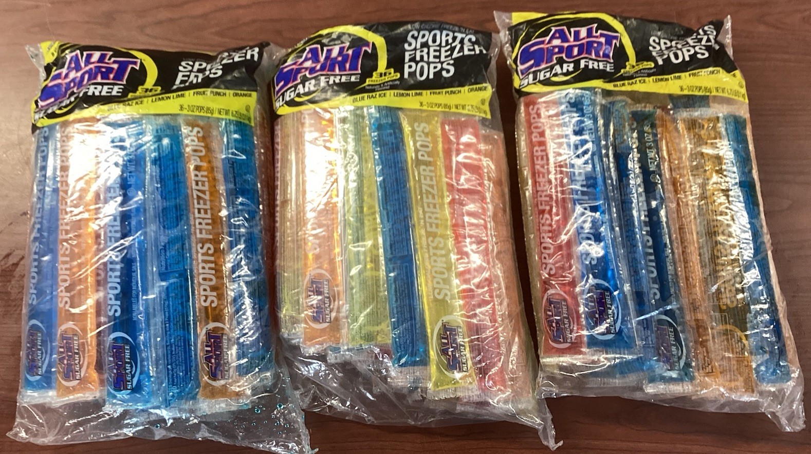 Lot Of 3 ALL SPORT Electrolyte Freezer Pops Low Calorie Sugar Free 36ct B149