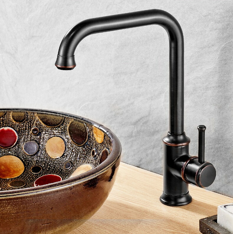 Black oil Antique Brass Swivel Spout Kitchen Sink Faucet Basin Mixer Tap 2sf091