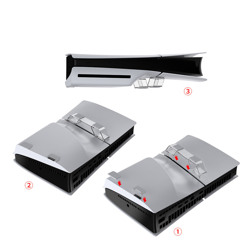 For PS5 Slim Disc or Digital Edition Console Horizontal Accessories Stand Holder