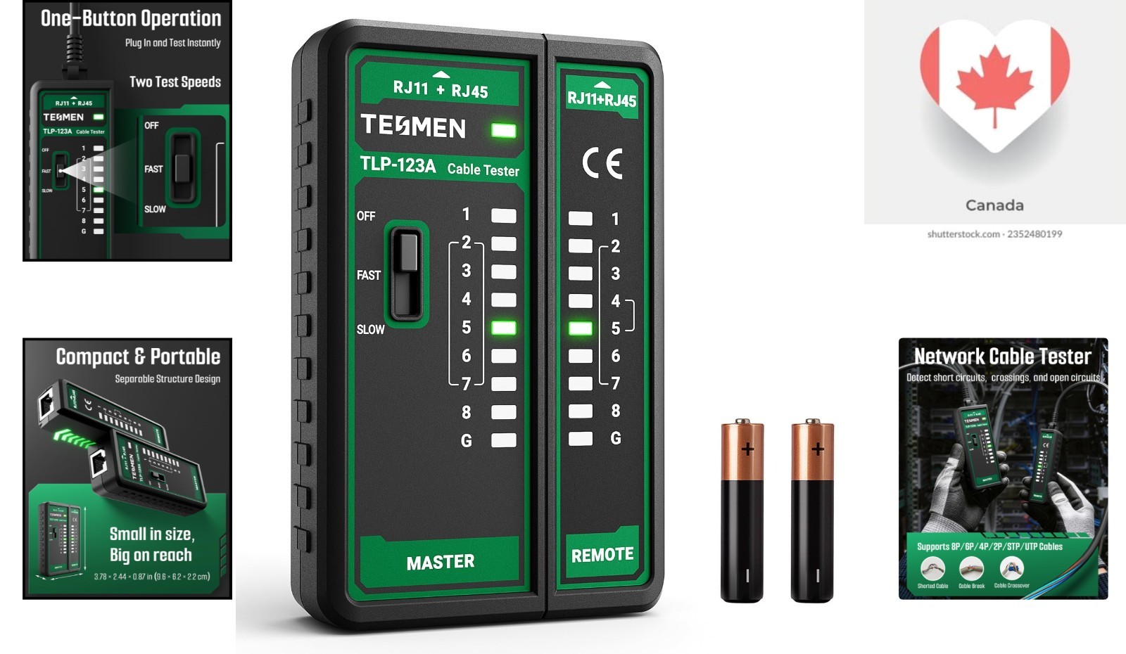 Detachable Network Cable Tester for Long Distance Testing - Easy Operation